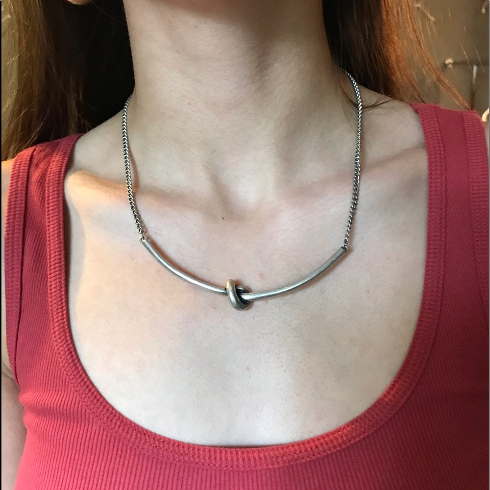 Loft silver knot necklace.